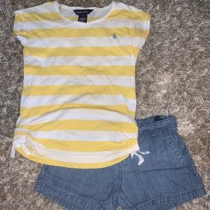 Ralph Lauren shirt and Old Navy shorts outfit